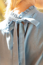 Load image into Gallery viewer, Daisy Denim Flutter Top